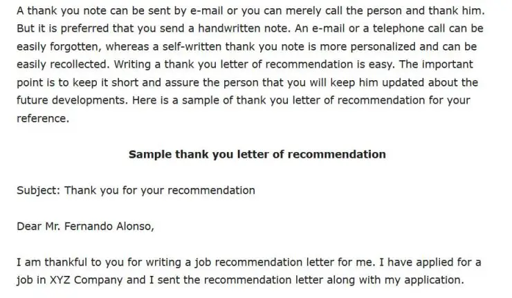 Thank You Letter For Writing A Letter Of Recommendation from cecereads.com